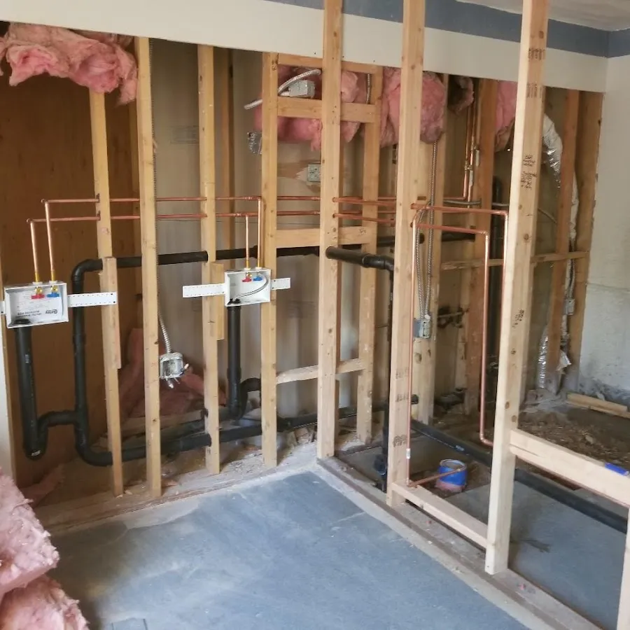 Copper pipe rough-in and plumbing installation in Maplewood